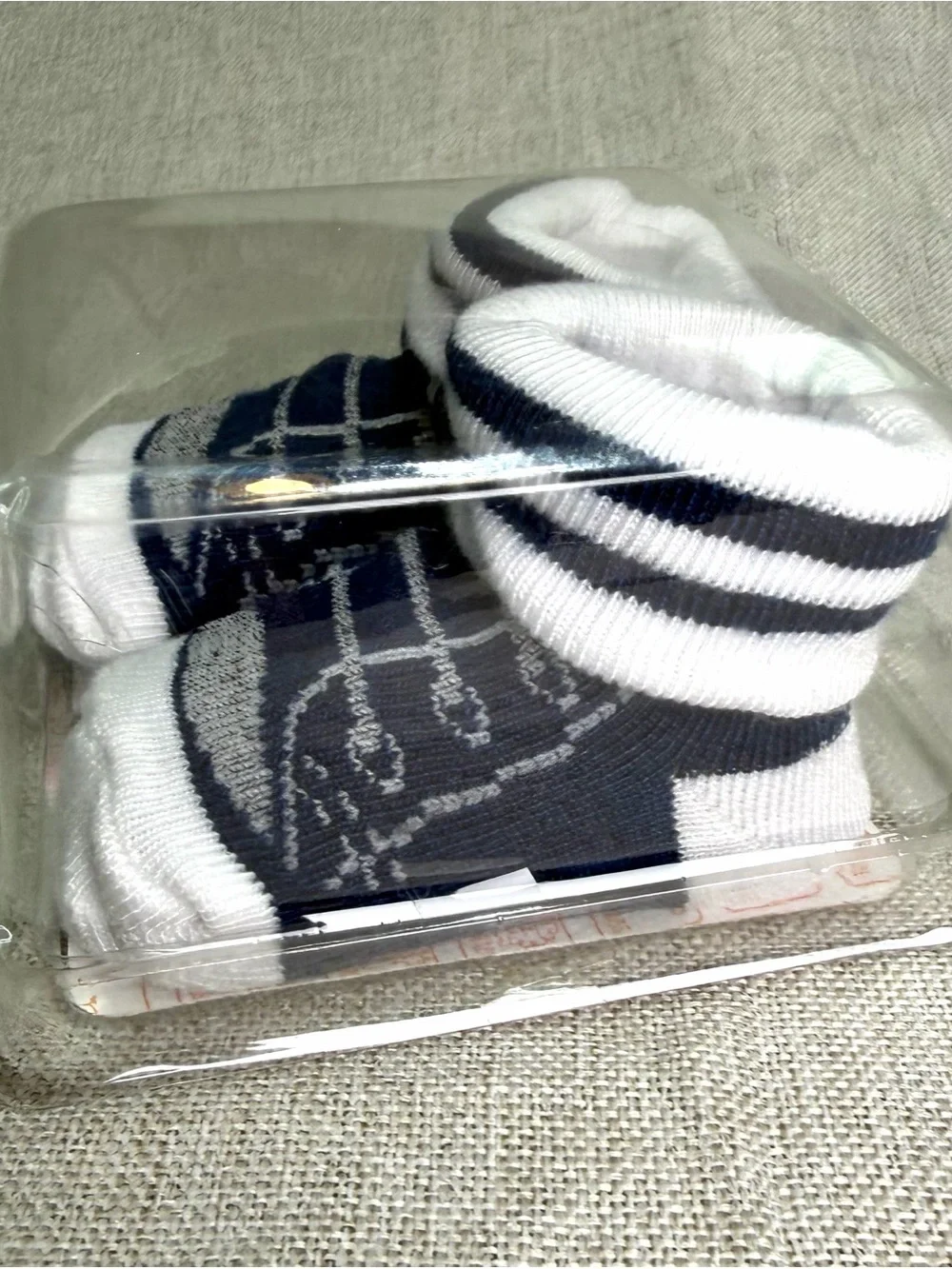 Swiggles Navy and White Baby Sock Booties